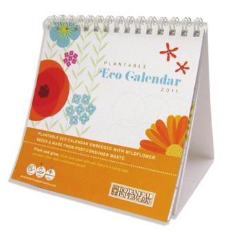 2011 Floral Eco Calendar The 2011 Floral Eco Calendar features 12 fresh-from-the-press floral designs printed double-sided on 6 sheets of plantable seed paper.