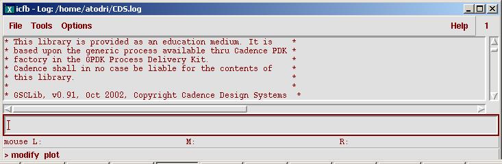 Running Cadence Once the Cadence environment has been setup you can start working with Cadence. You can run cadence from your directory by typing Figure 1.