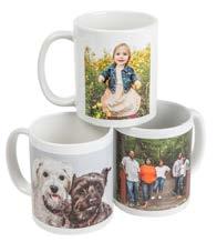 Mugs Premium photo mugs make great gifts. Choose your favorite photo to wrap around the mug.