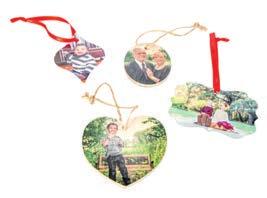5 x 7: $89 8 x 10: $120 Ornaments Our double sided ornaments available in metal or wood make a