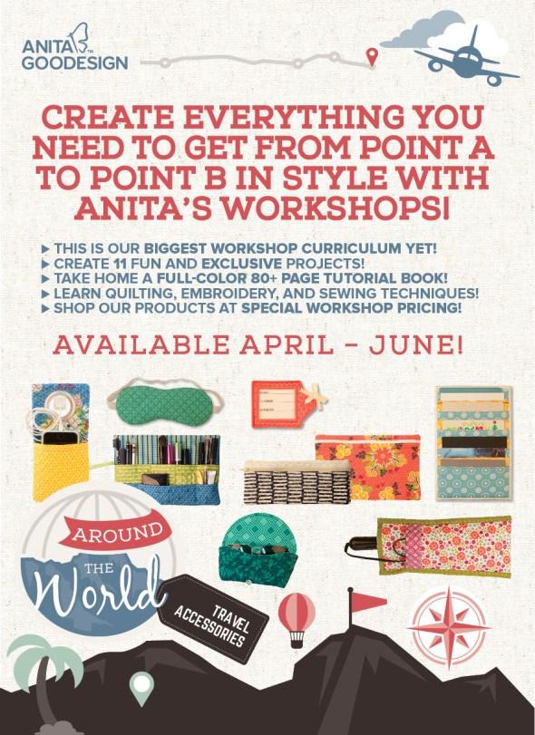 Join us for a fun day of machine embroidery working on the travel accessories from Anita Goodesign newest workshop.