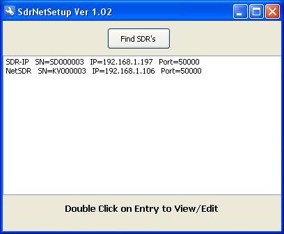 12 SDRNetSetup Software RFSPACE supplies the SDRNetSetup application in the CD Rom.