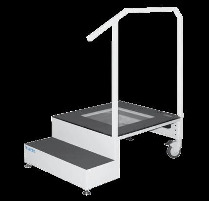 Quick-locking 5" Caster Wheels Two-step Weight-bearing Rolling Stand (QC-WBS) Patient positioning help for lower-extremity studies Two-step