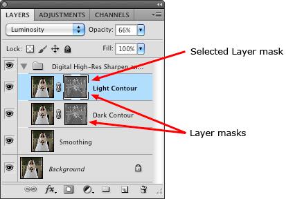 Use them only when you want to make subtler changes than can be achieved by adjusting the layer opacities. In PKS 2 we preserve the mask through which sharpening is performed as a layer mask.