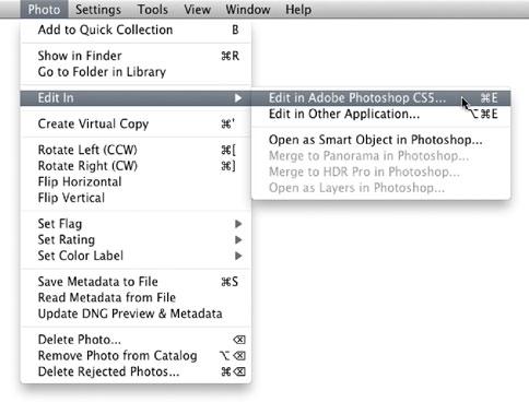 Opening the image from Lightroom to Photoshop. Saving the image from Photoshop adds the image back into the Lightroom catalog.