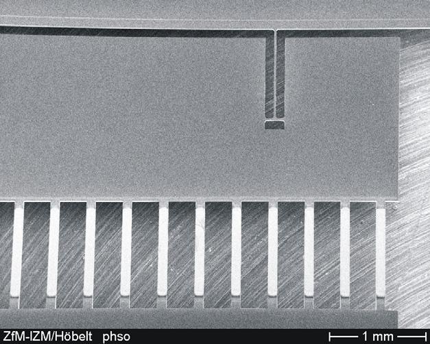 6 Etching in two depth levels from the backside is performed, since the desired substrate thickness of 100 µm (cp. Table 2) is too thin for wafer handling during processing.