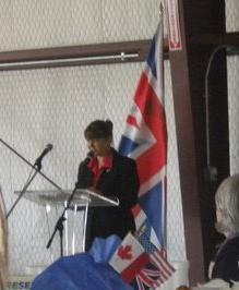 Canadian Consul General Paula Caldwell St-Onge and her father were special guests. Ms.