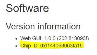 To generate a new FPGA image for your board, Water Linked needs to know the Chip ID of your bard. The Chip ID can be found in the About tab of the GUI.