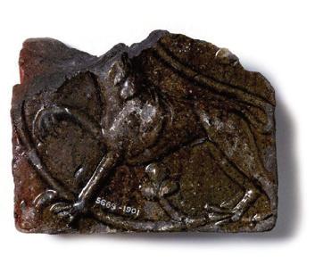 Fig.2 A 12th century floor tile from The Cistercian Convent at North Berwick.