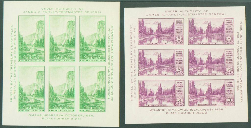All of the designs for the National Parks set and associated souvenir sheets were created by Bureau of Printing and Engraving artists. The 1 through the 9 designs were created by Victor S.