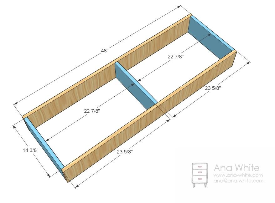 [20] Build the Box for the wooden train table - Mark the sides of the box and predrill holes.