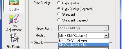 " For [Print Quality], select either [High Quality (Layered)] or [Standard (Layered)].