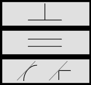 Perpendicular Lines that intersect at a 90 degree angle.