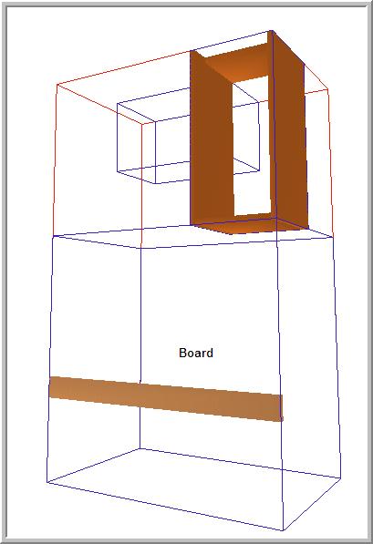 Because the width of the board equals the width of the Assembly the board is also flush with the right of the Assembly.