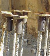 Cast-in channels and expansion bolts are used for fixing to the edges of concrete floors and beams.