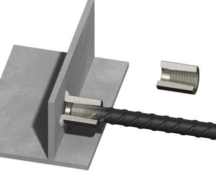 Reinforcing Bar Couplers Tapered Thread Weldable Couplers Ancon Tapered Thread Weldable couplers provide a convenient means of connecting reinforcing bars to structural steel plates or sections.