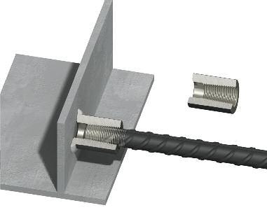 Tapered Thread Weldable Couplers Ancon Tapered Thread Weldable couplers provide a convenient means of connecting reinforcing bars to structural steel plates or sections.