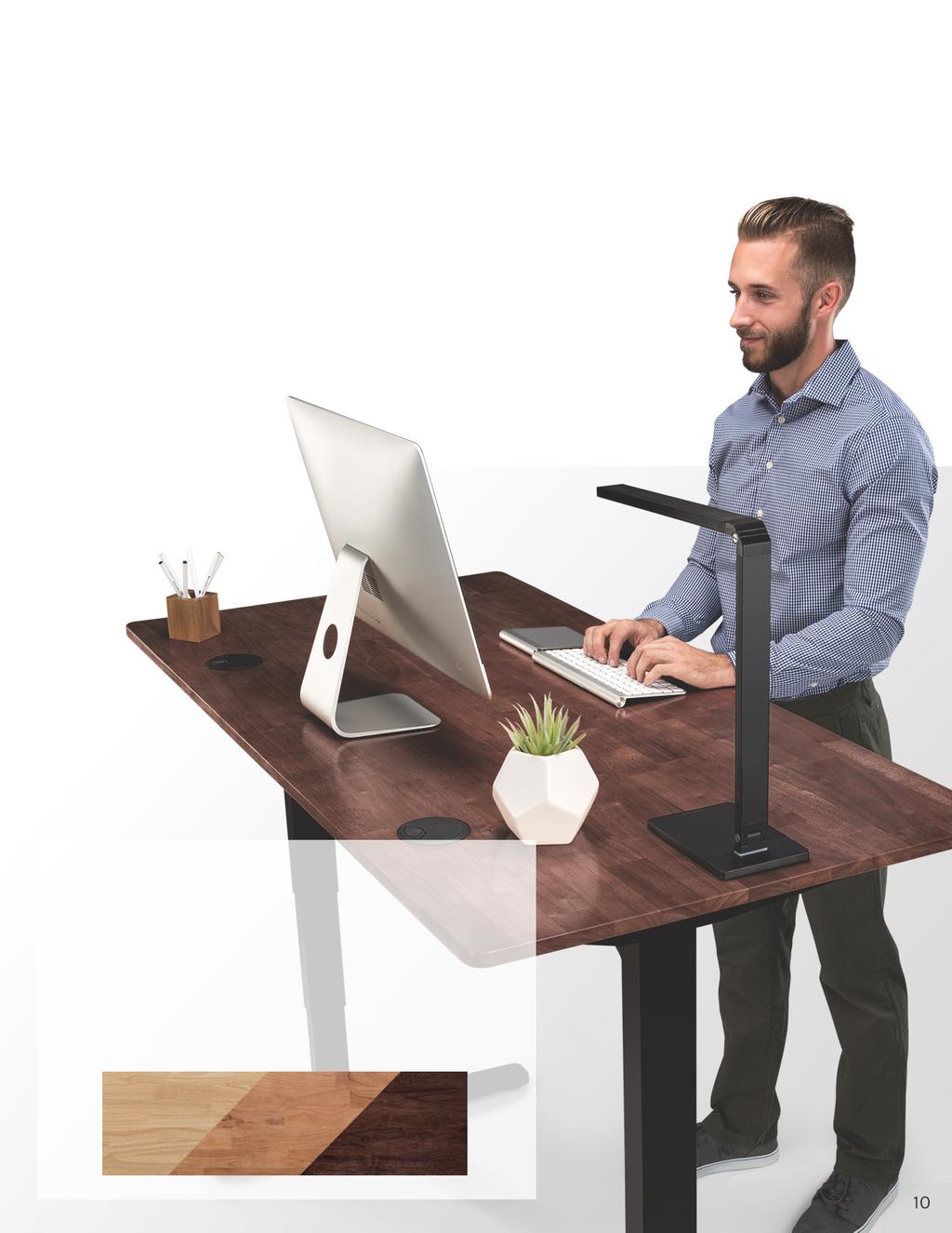 Tough Desk, Nice Exterior By choosing a rubberwood desktop, you re making the greener choice without sacrificing style or strength.