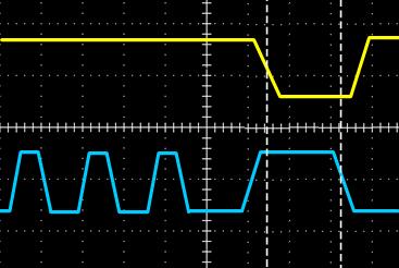 Application Examples To set the propagation delay measurement, follow the steps below. 1. Connect two oscilloscope probes respectively to the CS (chip-select) pin and the DATA pin on the chip. 2.