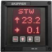 SKIPPER CD401 LR Digital Speed Repeater SKIPPER Electronics AS The SKIPPER CD401 LR is a remote speed indicator for NMEA signals. It is designed for use with SKIPPER DL850 and EML224.