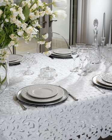 CARA- machine washable Wow! Dress up your table with this dramatic easycare Cutwork tablecloth.