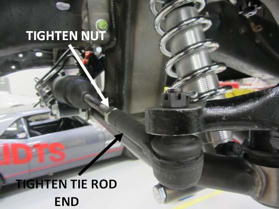 16) The next step to installing the steering rack is bolting on the tie rod ends.