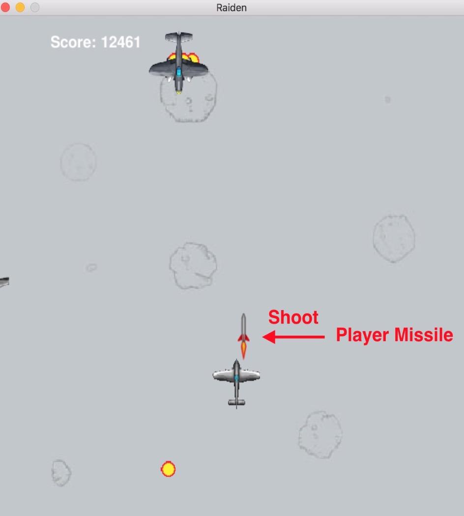 collisions with enemy flights and enemy projectiles.