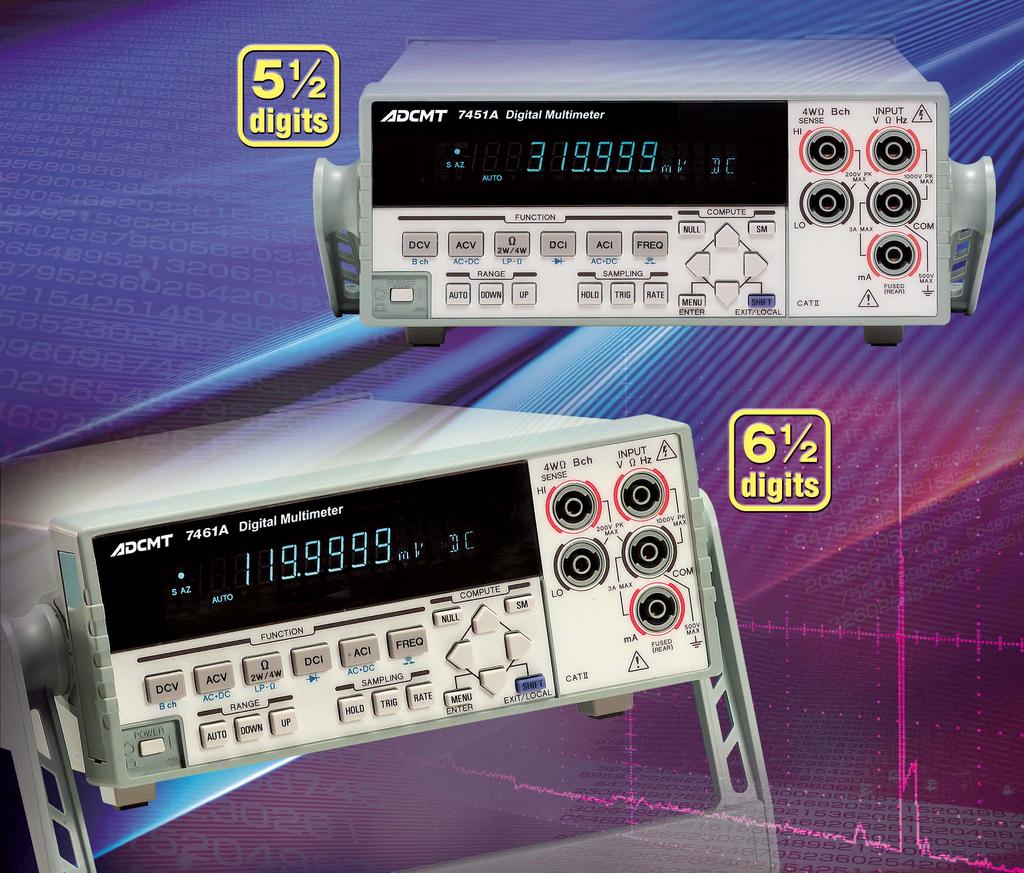 / Digital Multimeter High-speed and variable integration time DMM supporting multiple applications l Two models by use 6½-digit () 5½-digit () l Fast sampling : 20,000 readings/sec () 5,000