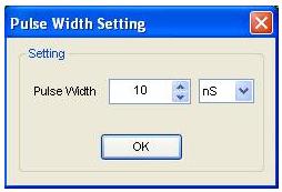 Pulse Width Setting Click the pulse width value to set