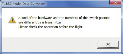 5.3. Depending upon the source and destination transmitter models, a warning dialog might appear. Read the information in the dialog box prior to clicking the "OK" button.