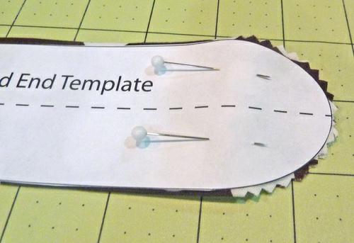 Cut around just the very end of the template to create the curve.