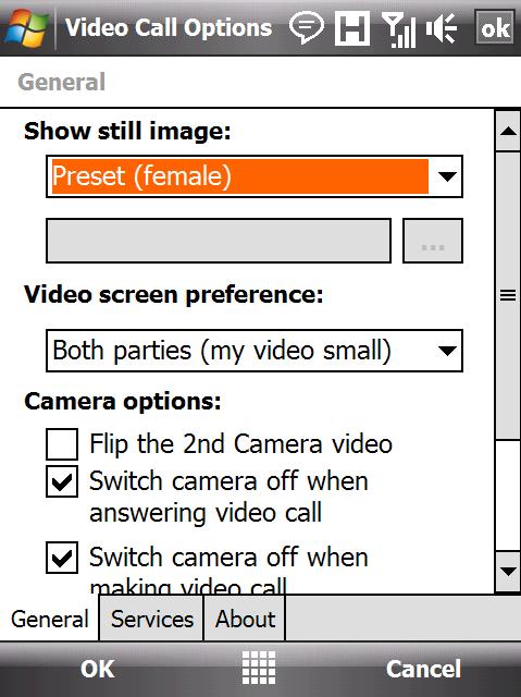 Utilizarea funcţiilor telefonului 53 Opţiuni pentru apelurile video Apăsaţi Menu (Meniu) > Video Call Options (Opţiuni apel video) în ecranul Telefon sau în ecranul convorbirii video active pentru a