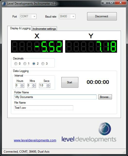 Software A free Windows based application for reading angle, logging and device configuration is available from our website.