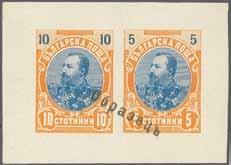 154 BULGARIA: The Dr. George Paprikoff Collection 196 Corinphila Auction 26-29 May 2015 1240 1241 1242 1243 1244 ex 1240 1901: 10 st. and 5 st.