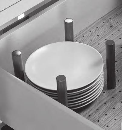 10 Custom Drawer Accessories (continued) Fineline Plate Organization Sets Plate organization sets are designed to be installed in deep drawer boxes for stacked dishware storage.