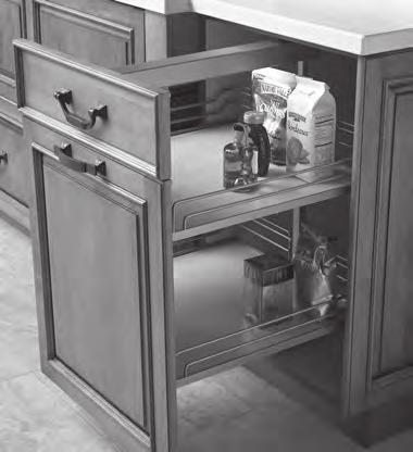 Cabinet Accessories (continued) 10 Base Organizer Units Designed to be installed inside 9", 12" or 15" wide full height door base cabinets. Adjustable door mount hardware included.