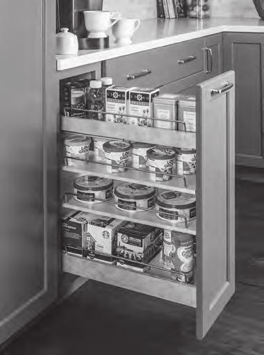 10 Cabinet Accessories (continued) Ready to Install Base Pull-Out Base Pullout Unit ships preassembled and includes drawer hardware and floor mounted cleats for easy installation.