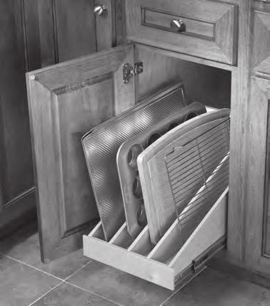 Door requires special lower hinge height location to clear 3-1/4" high drawer front; 6" from bottom of door is recommended with 1-1/2" cabinet framing. Does not work with concealed inset hinges.