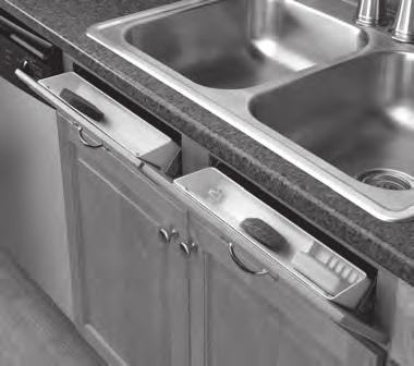 10 Cabinet Accessories (continued) Sink Front Tip-Out Trays Designed to provide convenient storage behind sink drawer fronts.