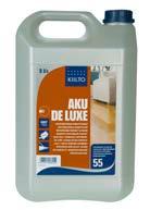 PARQUET LACQUERS PRODUCT PRODUCT DESCRIPTION/ APPLICATION AREA DRYING TIME/ RETURN TO USE APPLICATION METHOD COVERAGE PACKAGE SIZE Kiilto Aku De Luxe Water-based, 1-component parquet lacquer for