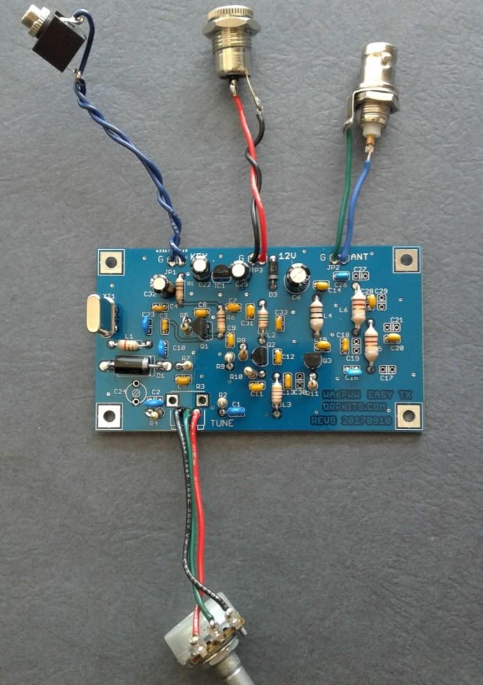 Completing your ETX Kit Off board parts Your Easy Transmitter board is now completed.