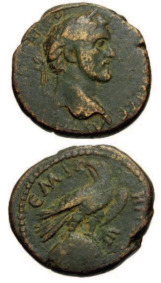(Roma Numismatics Ltd, Auction 4, Lot 2313) Figure 5 Bronze coin of Antoninus Pius minted at Emesa showing the sun-god on the reverse. 20 mms diameter.
