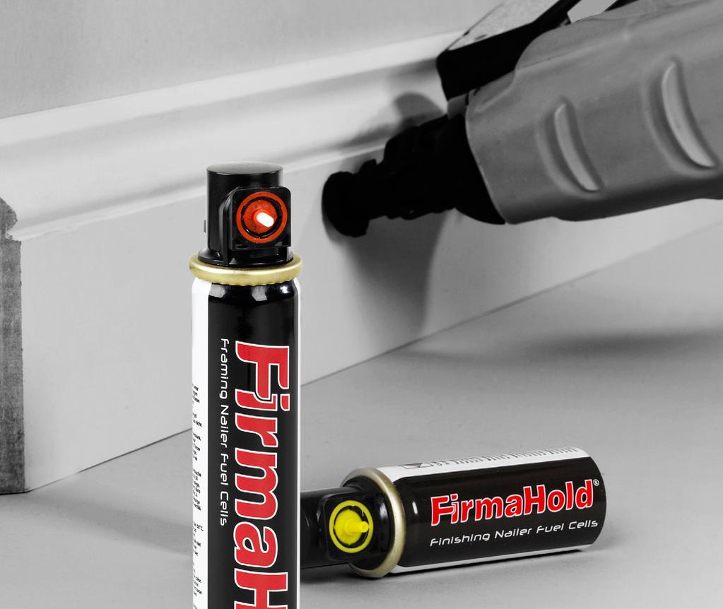 FIRMAHOLD FUEL CELLS FOR USE WITH CORDLESS GAS NAILERS 1 Remove dosage valve and transit cap 2 Separate the dosage