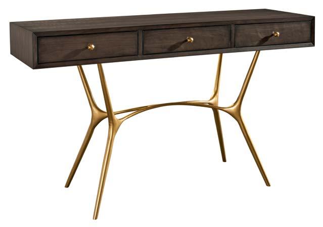 8592-10 Agnes Console with Leather Drawer Fronts w59 d18 h34¾