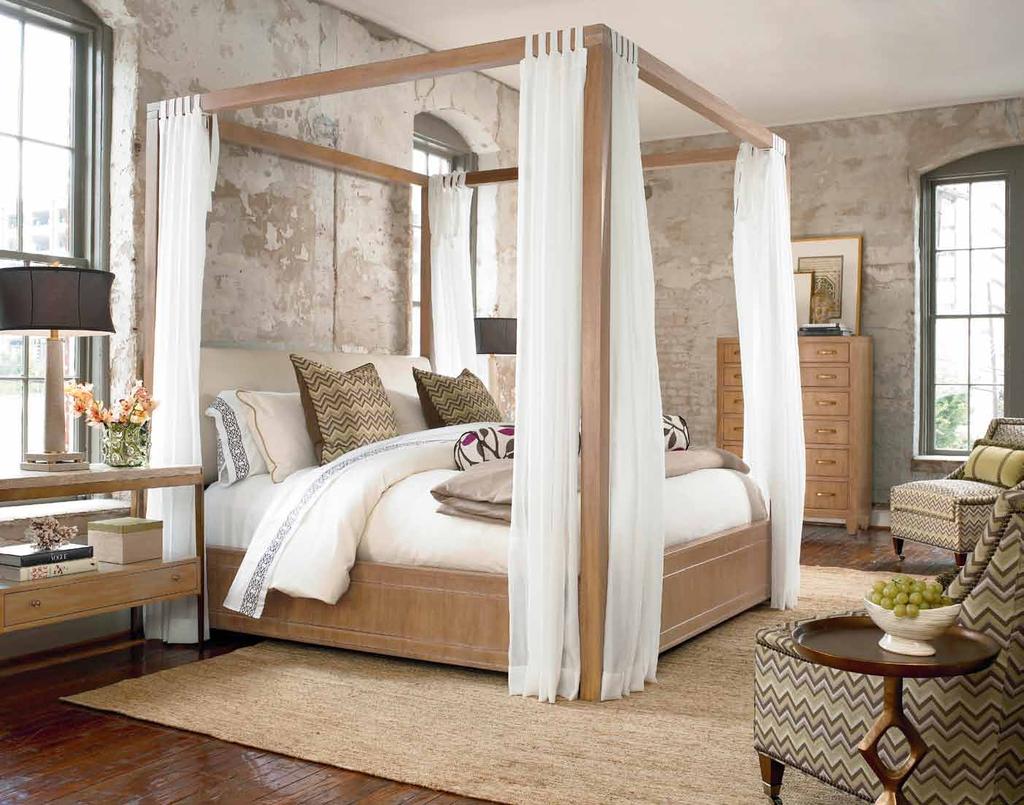 bedroom 330-391HB/FB/SR Harmony King Size Canopy Bed W83.50 (212cm) D87.