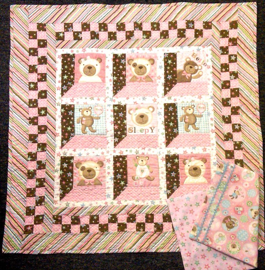 FREE PROJECT Bear Hugs Quilt and Burp Cloth Fabric by Laura Berringer Quilt by Theresa