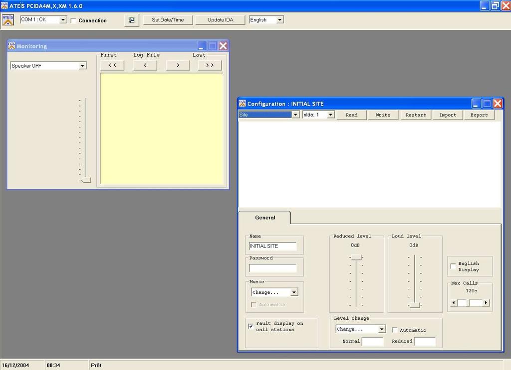 1 SOFTWARE 1.1 PRESENTATION The PCIDA4XM software is composed of three windows : 1.1 Main for general settings Communication Appearance IDA updating (date and time, internal software) Language 1.