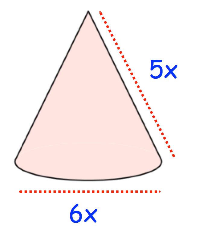 21. The diagram below shows a solid cone.