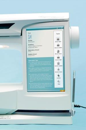 exclusive Sewing Advisor AND Embroidery Advisor features Automatic settings and expert advice for optimal sewing and embroidery results.