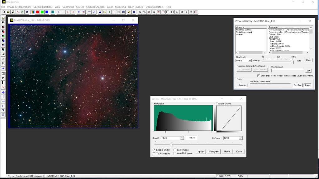 flattening tool to get good star color with a smooth background.